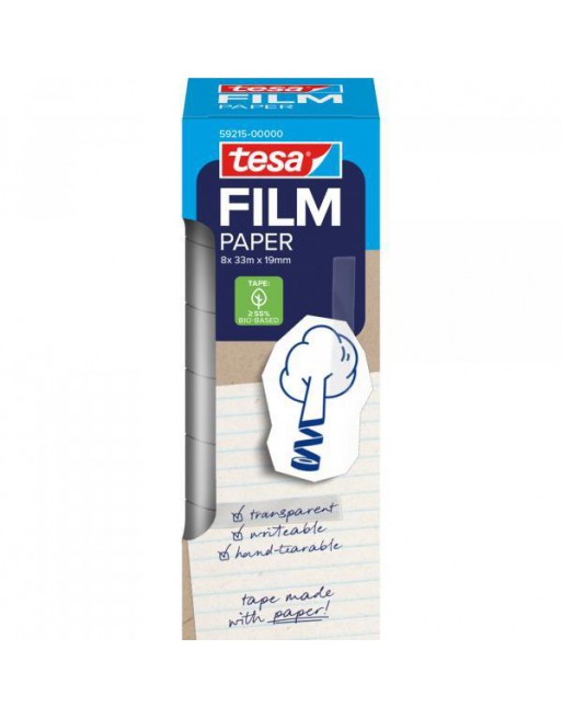 TESA CINTA ADHESIVA DE PAPEL 8 UNIDADES 19 MM X 33 M ID 59215