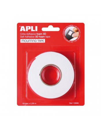 APLI CINTA DOBLE CARA FOAM 3D 19MMX2,28M 13986