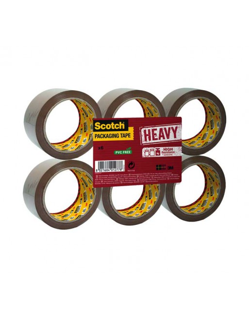 SCOTCH PACK 6 ROLLOS CINTA EMBALAR 371 50MMX132M 7100135326