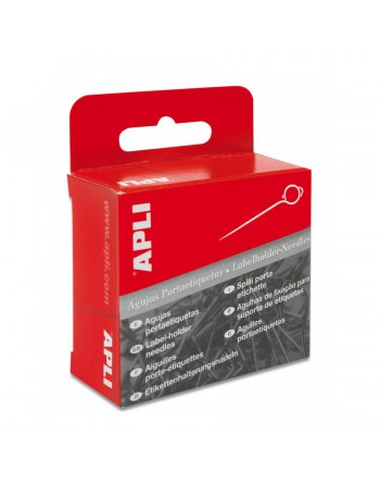 APLI AGUJA PORTA ETIQUETA PLATEADA DE 40 MM 100 UNIDADES - 00431