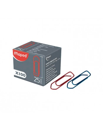 MAPED 100 CLIPS COLORES 25MM - 32102
