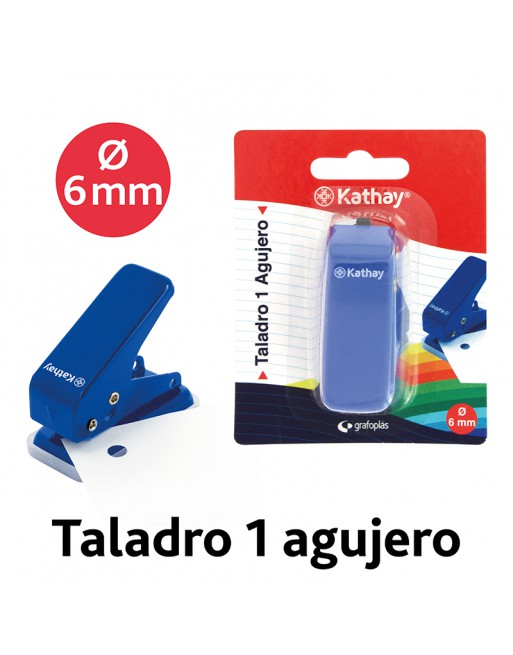 GRAFOPLAS TALADRO 1 AGUJERO KATAY AZUL PARA 10 HOJAS - 86001030