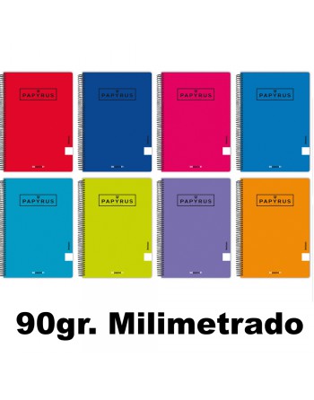 PAPYRUS CUADERNOS FOLIO PAPEL PLASTIFICADO BRILLO 80 HOJAS 90 G TAPA BLANDA MILIMETRADO - 88440094