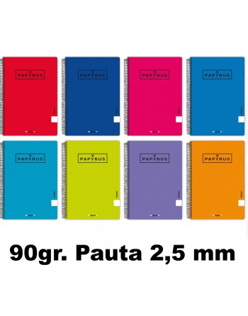 PAPYRUS CUADERNOS FOLIO PAPEL PLASTIFICADO BRILLO 80 HOJAS 90 G TAPA BLANDA PAUTA 2.5 - 88440096