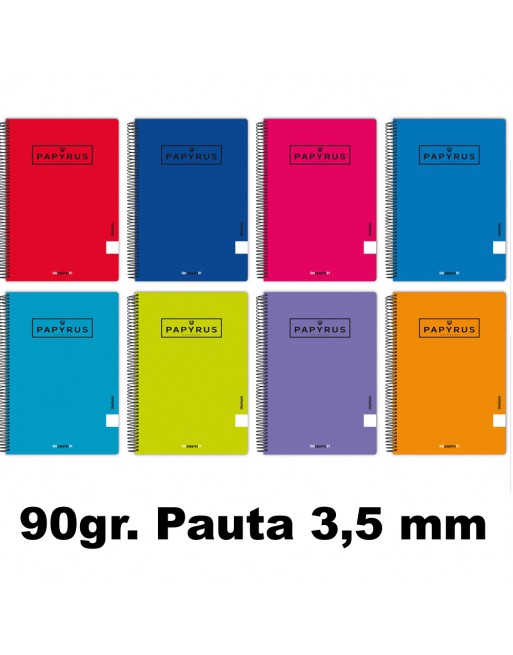 PAPYRUS CUADERNOS FOLIO PAPEL PLASTIFICADO BRILLO 80 HOJAS 90 G TAPA BLANDA PAUTA 3.5 - 88440097