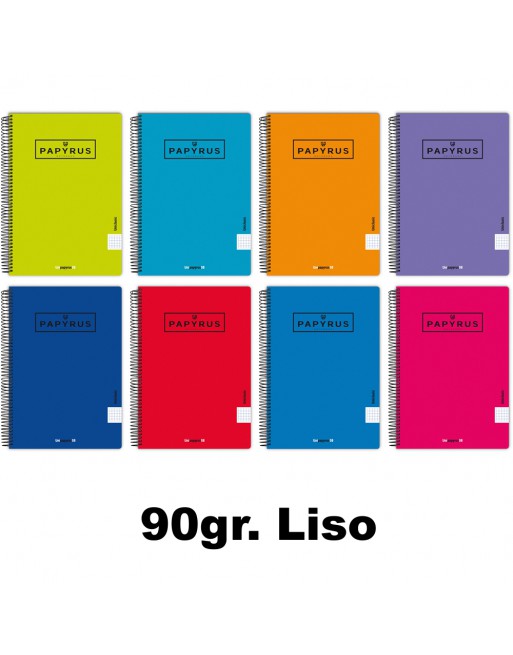 PAPYRUS CUADERNOS FOLIO TAPA POLIPROPILENO 80 HOJAS 90 GR SURTIDO COLORES LISO - 88442095