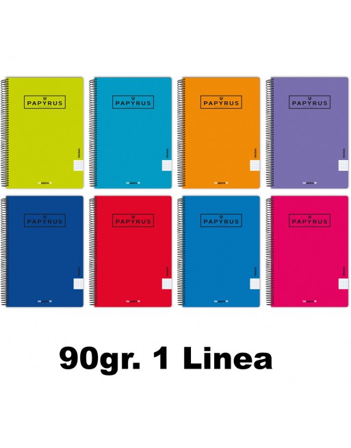 PAPYRUS CUADERNOS FOLIO TAPA POLIPROPILENO 80 HOJAS 90 GR SURTIDO COLORES 1 LINEA - 88442098