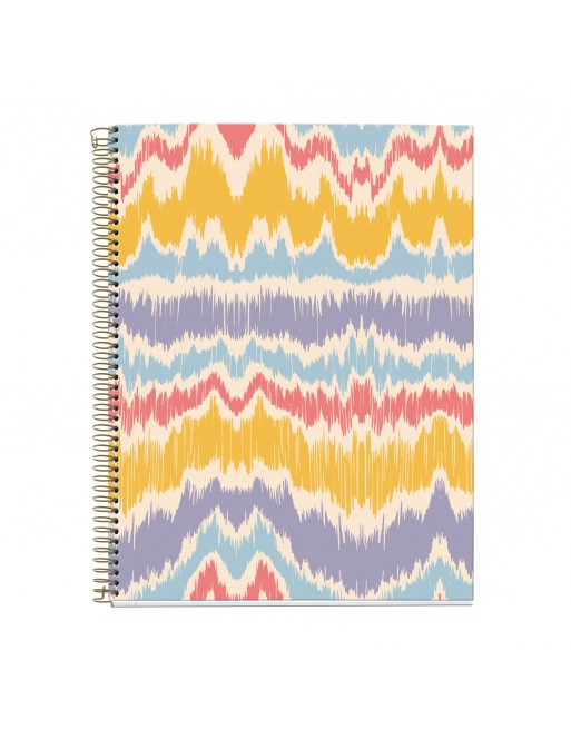 MIQUEL RIUS NOTEBOOK 4  WAVES BOHO MICROPERFORADO TAPA CARTON RIGIDO CUADRICULA 5X5 FORMATO A4 120 HOJAS SERIE DESIGN GIFT MR466