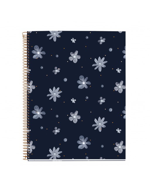 MIQUEL RIUS NOTEBOOK 4  SPARKLES MIDNIGHT MICROPERFORADO TAPA CARTON RIGIDO CUADRICULA 5X5 FORMATO A4 120 HOJAS SERIE DESIGN GIF