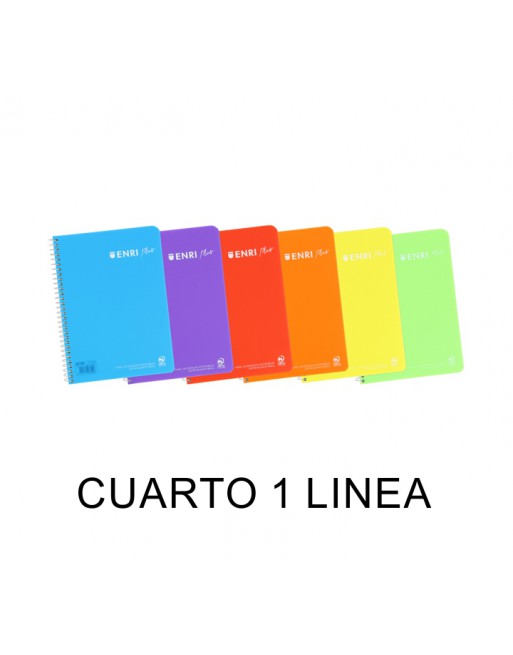 ENRI CUADERNO PLUS TAPA PLASTICO 4º 80H 1 LINEA CON MARGEN SURTIDO VIVOS 400133614