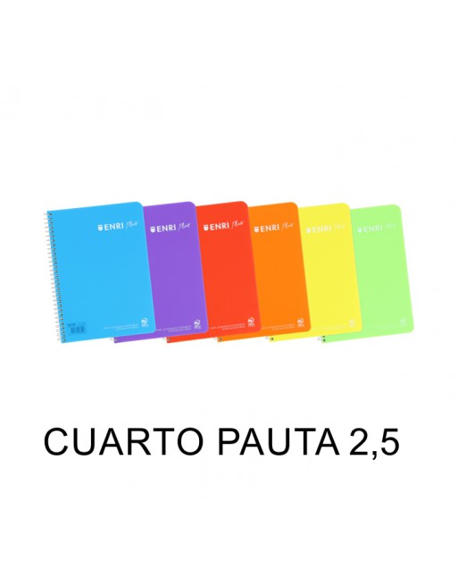 ENRI CUADERNO PLUS TAPA PLASTICO 4º 80H PAUTA 2,5 CON MARGEN SURTIDO VIVOS 400133616