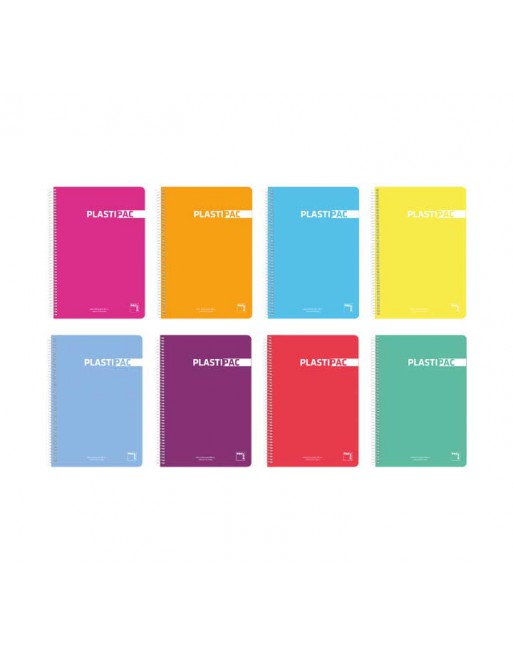 PACSA 5 CUADERNO 80H 4º 5X5 TAPA DE PALSTICO SURTIDO 16468 - 16564
