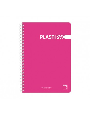 PACSA CUADERNO PLASTIPAC 4º 80H 90GM 3X3 TAPA DE PLASTICO SURTIDO - 16574