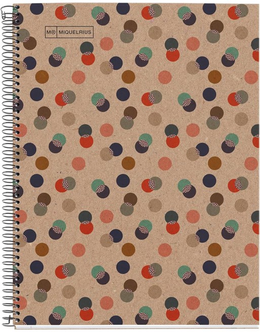 MIQUEL RIUS NOTEBOOK 1 ECO DESIGN ECOCONFETTI MICROPERFORADO TAPA DURA CUADICULA 5X5 FORMATO A4 80 HOJAS SERIE ECO MR6154