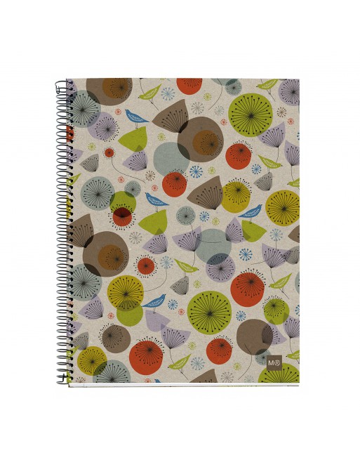MIQUEL RIUS NOTEBOOK 4 ECO DESIGN ECOBIRDS MICROPERFORADO TAPA DURA CUADRICULA 5X5 FORMATO A4 120 HOJAS SERIE ECO MR2459