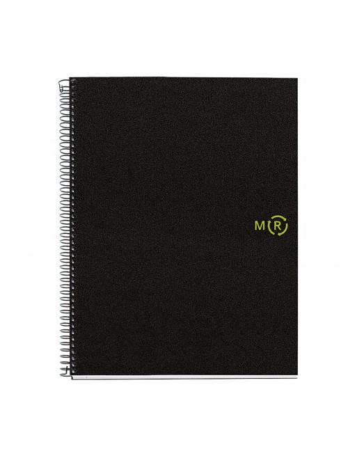 MIQUEL RIUS NOTEBOOK 4 ECO DESIGN ECOTAPA NEGRA MICROPERFORADO TAPA DURA CUADRICULA 5X5 FORMATO A4 120 HOJAS SERIE ECO MR6038