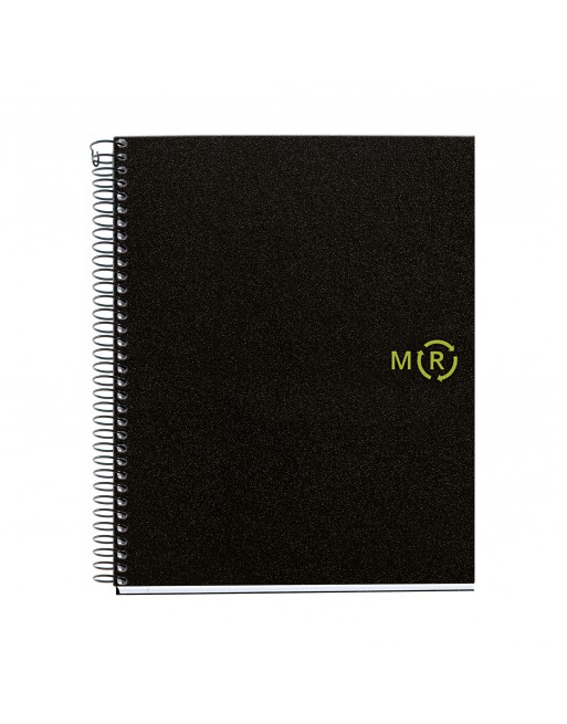 MIQUEL RIUS NOTEBOOK 4 ECO DESIGN ECOTAPA NEGRA MICROPERFORADO TAPA DURA CUADRICULA 5X5 FORMATO A5 120 HOJAS SERIE ECO MR6039