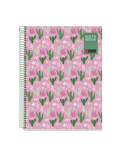 MIQUEL RIUS NOTEBOOK 1 DESIGN NATURA CACTUS MICROPERFORADO TAPA DURA CUADRICULA 5X5 FORMATO A4 80 HOJAS SERIE DESIGN MR4385