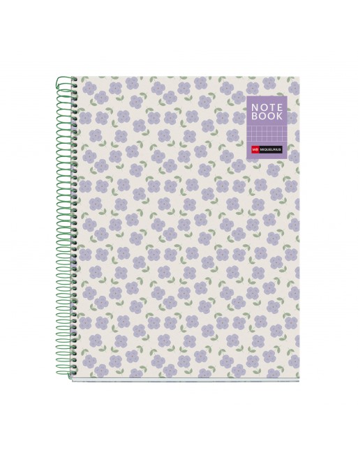 MIQUEL RIUS NOTEBOOK 1 DESIGN NATURA VIOLETAS MICROPERFORADO TAPA DURA CUADRICULA 5X5 FORMATO A4 80 HOJAS SERIE DESIGN MR4386