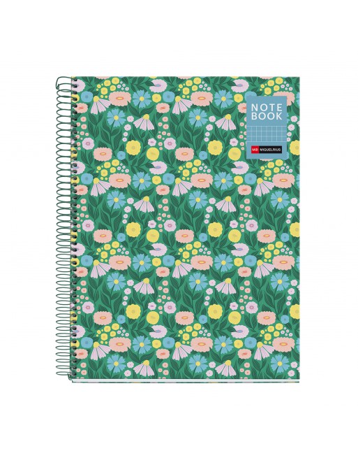MIQUEL RIUS NOTEBOOK 1 DESIGN NATURA FLOR MICROPERFORADO TAPA DURA CUADRICULA 5X5 FORMATO A4 80 HOJAS SERIE DESIGN MR4388