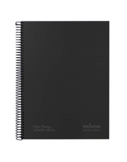 NAVIGATOR CUADERNO CUADRICULA 5X5 TAPAS EXTRADURAS 80 HOJAS 80GR MICROPERFORADAS Y 4 TALADROS BANDA DE 1 COLOR FORMATO A4+ PREMI