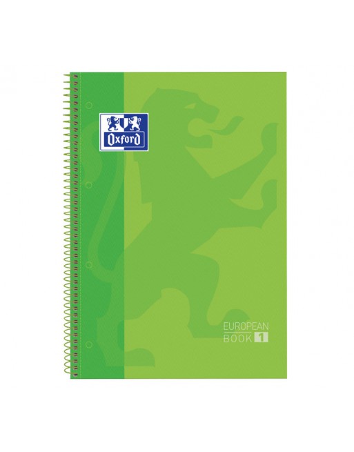 OXFORD CUADERNO EUROBOOK1 A4 80H 5X5 90GR TAPA EXTRADURA VERDE - 100430199