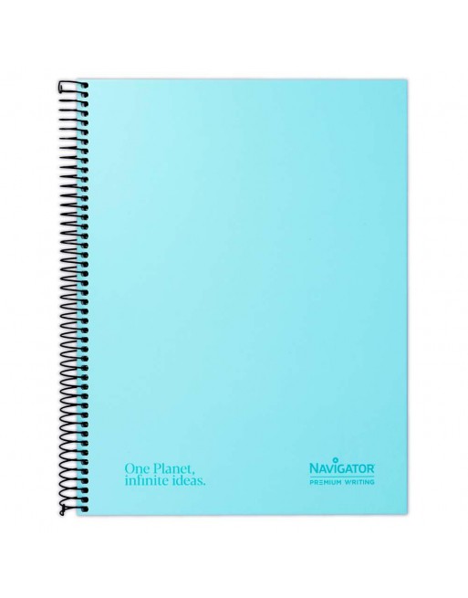 NAVIGATOR CUADERNO CUADRICULA 5X5 TAPAS EXTRADURAS 80 HOJAS 80GR MICROPERFORADAS Y 4 TALADROS BANDA DE 1 COLOR FORMATO A4+ PREMI