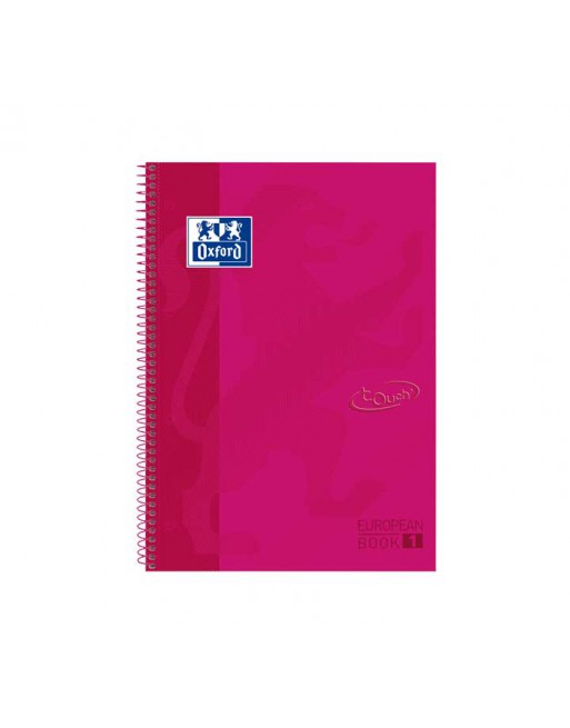 OXFORD CUADERNO EUROBOOK 1 A4+ 80H 5X5 90GR TAPA EXTRADURA FRAMBUESA TOUCH - 400075552