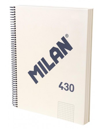 MILAN CUADERNO MICROPERFORADO TAPA EXTRADURA A4 120 HOJAS 5X5 BEIGE 57143E120BG