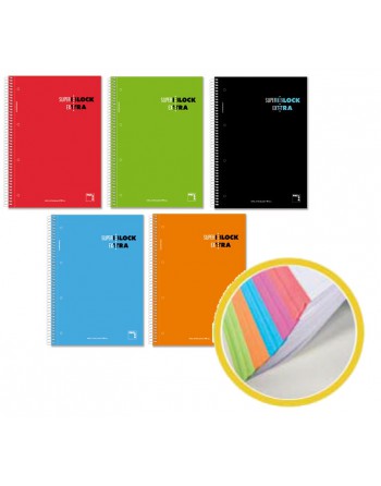 PACSA 4 CUADERNOs EUROBOOK5 A4 120H 90G 5X5 TAPA DURA SURTIDO - 16366