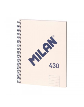 MILAN CUADERNO EUROBOOK MICROPERFORADO ESPIRAL A4 80 HOJAS DE 95GR RAYADO HORIZONTAL BEIGE 57142E80BG