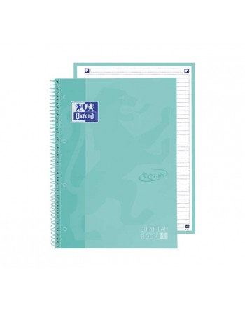 OXFORD PACK 5 CUADERNOS EUROPEANBOOK 1 TOUCH A4 HORIZONTAL 80h VERDE AGUA PASTEL 400138326