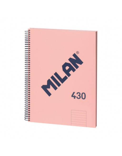 MILAN CUADERNO EUROBOOK MICROPERFORADO ESPIRAL A4 80 HOJAS DE 95GR RAYADO HORIZONTAL ROSA 57142E80P