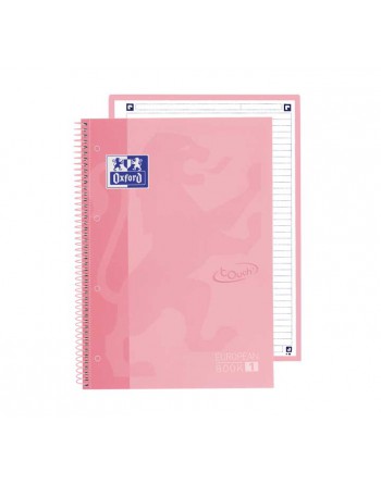 OXFORD PACK 5 CUADERNOS EUROPEANBOOK 1 TOUCH A4 HORIZONTAL 80h ROSA PASTEL 400138324
