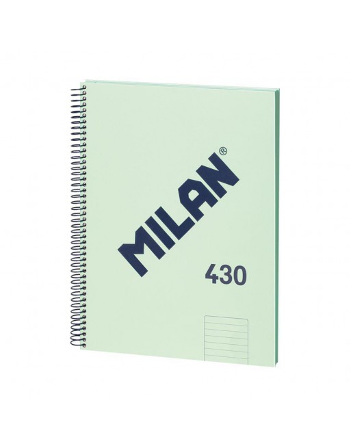 MILAN CUADERNO EUROBOOK MICROPERFORADO ESPIRAL A4 80 HOJAS DE 95GR RAYADO HORIZONTAL VERDE 57142E80GR