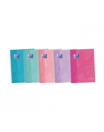 OXFORD PACK 5 CUADERNOS EUROPEANBOOK 4 TOUCH A4 5x5 120h PASTEL 400133562