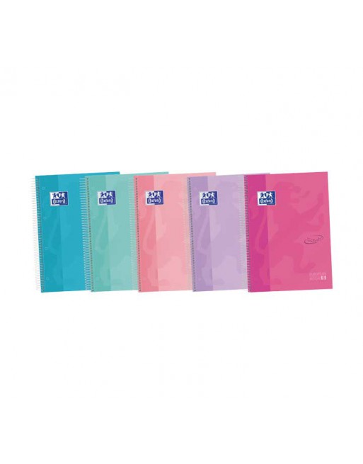 OXFORD PACK 5 CUADERNOS EUROPEANBOOK 4 TOUCH A4 5X5 120h PASTEL 400133562