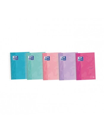 OXFORD PACK 5 CUADERNOS EUROPEANBOOK 4 TOUCH A5 5x5 120h PASTEL 400133561