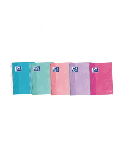 OXFORD PACK 5 CUADERNOS EUROPEANBOOK 4 TOUCH A5 5X5 120h PASTEL 400133561