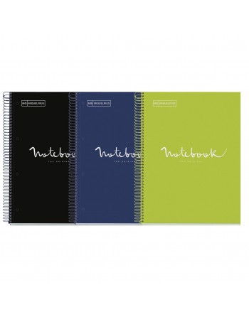 MIQUELRIUS PAC 3 CUADERNO NOTEBOOK1 80 HOJAS NB1 5X5 A4 EMOTIONS COLORES NE/MA/VE MR46249