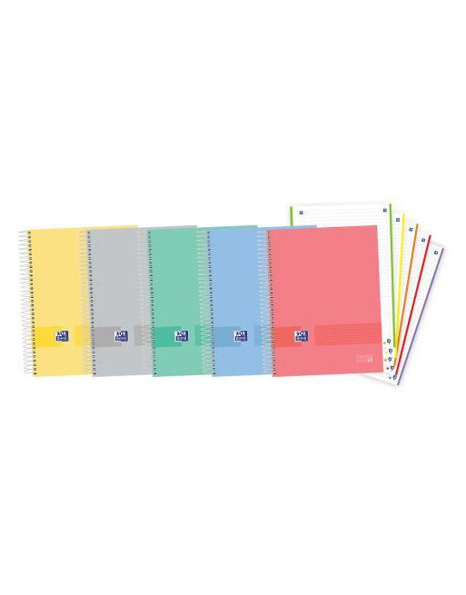 OXFORD CUADERNO EUROBBOK 5 MEDIDA A4 LINEA HORIZONTAL 120 HOJAS 90 GRAMOS COLORES VIVOS 400161736