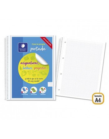 GOLDEN LIBRETA TAPA PERSONALIZABLE EUROBOOK CON 4 TALADROS 80 HOJAS DE 90 GR TAMAÑO A4 - 330312