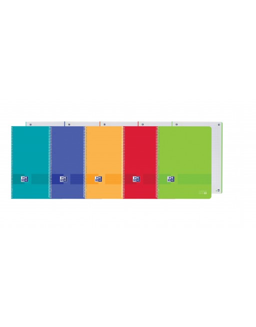 OXFORD CUADERNO EUROBBOK 1 MEDIDA A4 RAYADO 5X5 80 HOJAS 90 GRAMOS LIVE&GO COLORES VIVOS 400184007