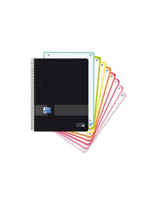 OXFORD CUADERNO EUROBOOK 8 A5+ 5X5 160H TAPA POLIPROPILENO NEGRO 400158957