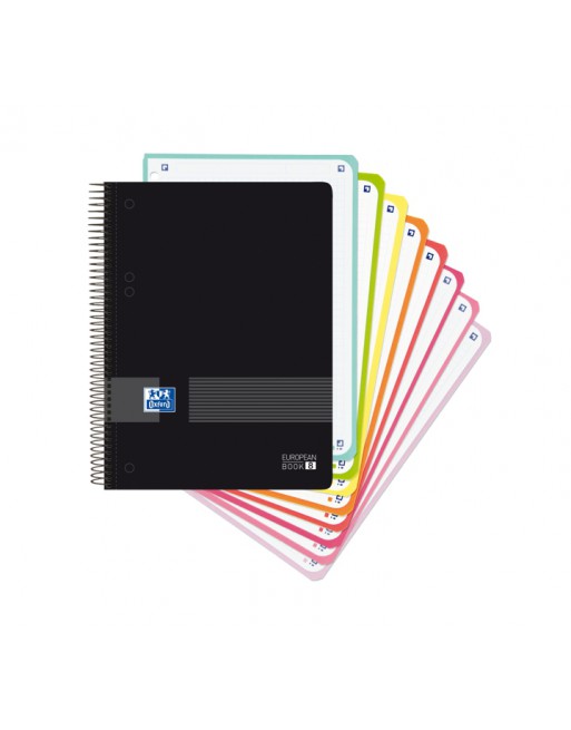 OXFORD CUADERNO EUROBOOK 8 A4+ 5X5 160H TAPA POLIPROPILENO NEGRO 400088489
