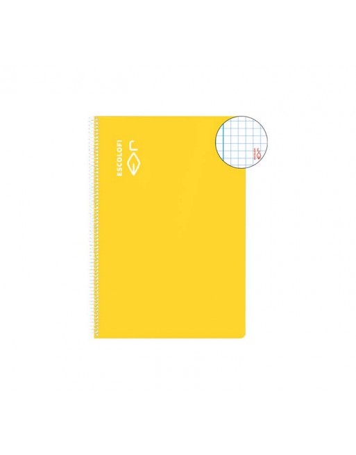 ESCOLOFI CUADERNO ESPIRAL 100 HOJAS 4º 4X4 CON MARGEN AMARILLO 180974103