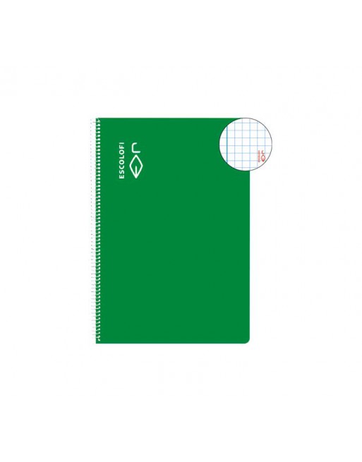 ESCOLOFI CUADERNO ESPIRAL 100 HOJAS 4º 4X4 CON MARGEN VERDE 180974104