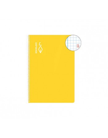 ESCOLOFI CUADERNO ESPIRAL 100 HOJAS 4º 5X5 CON MARGEN AMARILLO 180964103