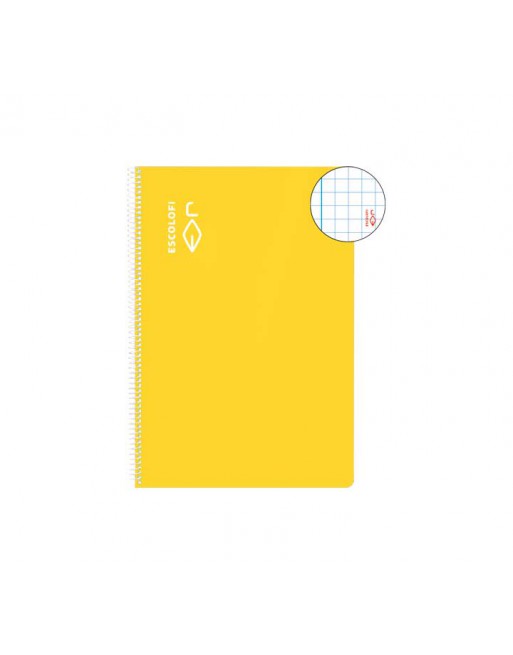 ESCOLOFI CUADERNO ESPIRAL 100 HOJAS 4º 5X5 CON MARGEN AMARILLO 180964103