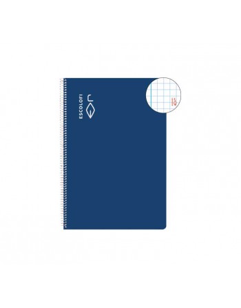 ESCOLOFI CUADERNO ESPIRAL 100 HOJAS 4º 5X5 CON MARGEN AZUL 180964105